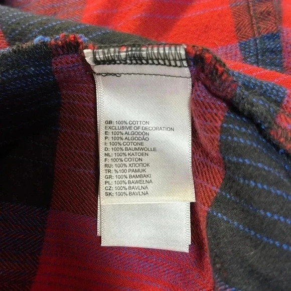 The North Face Mens Small Flannel Button Down red/blue Size S - Picture 5 of 7